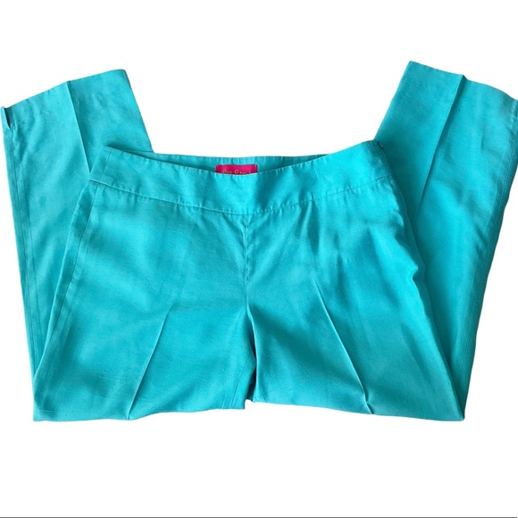 Lilly Puliitzer Jubilee Collection Colton Crop Pants in Lagoon Blue Size 10 - Picture 3 of 9